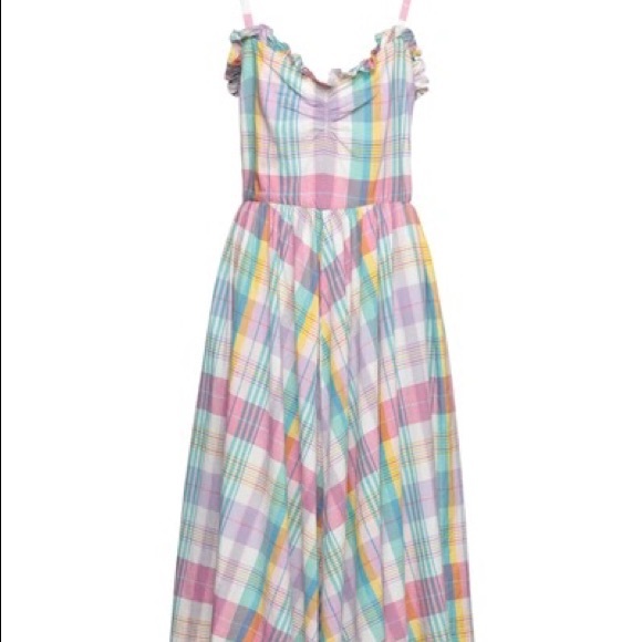 Polo Ralph Lauren Madras Day Dress Ruffle Pastel Spring Colors Midi Sundress 10 - Picture 14 of 14